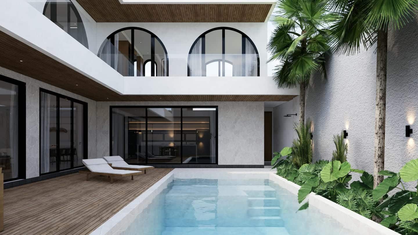 MODERN TROPICAL 3 BEDROOM VILLA FOR SALE LEASEHOLD IN CANGGU BE-1953 